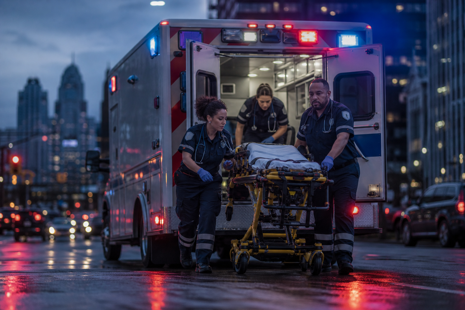 EMS Emergency Response Scene